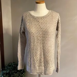 Outback Red women’s cut out layered wool blend knit sweater pullover taupe Small